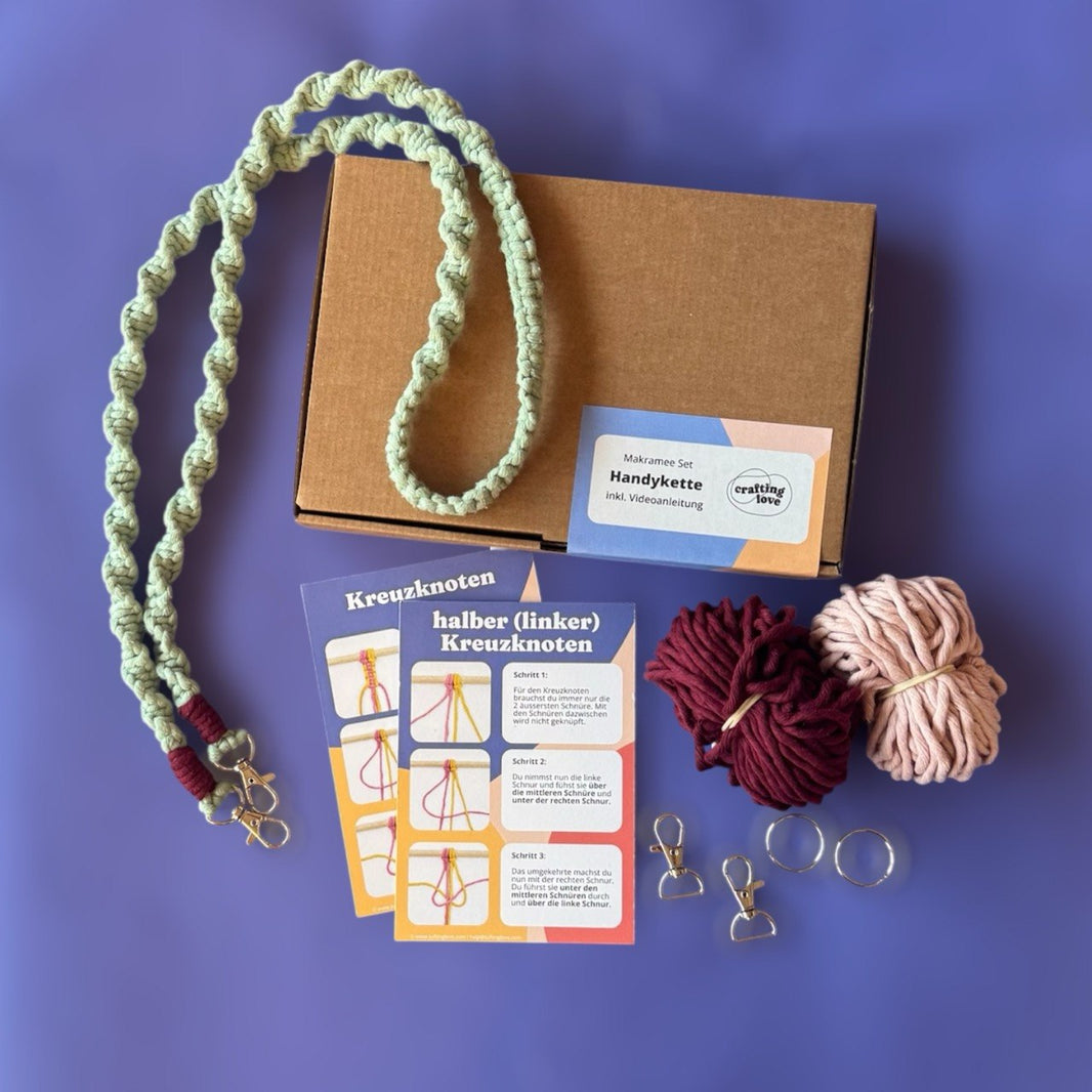 Craftinglove macrame phone chain set in braided cord