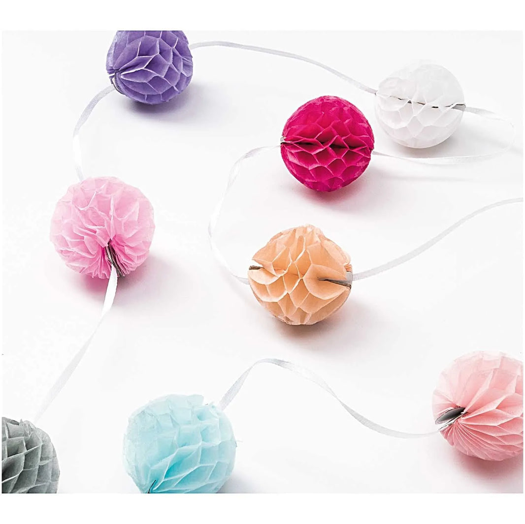 Pastel mini honeycomb ball garland, 2m by Rico Design