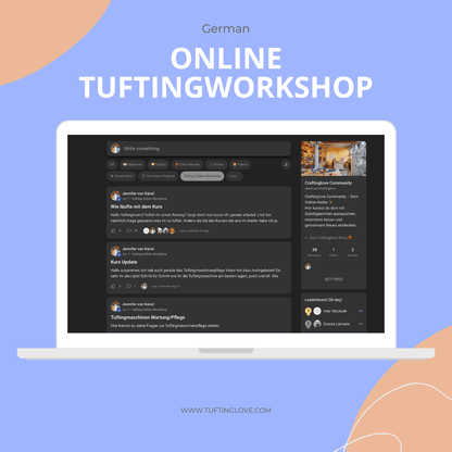 Online tufting workshop for beginners in German