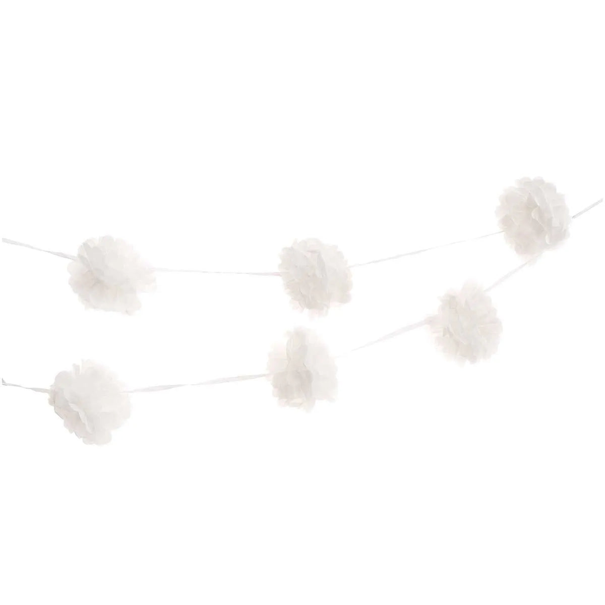 White pom-pom garland, 2 x 180cm by Rico Design