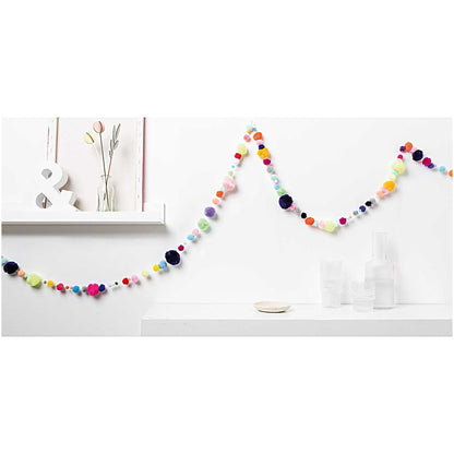 Neon pom-poms scattered, around 50 pieces