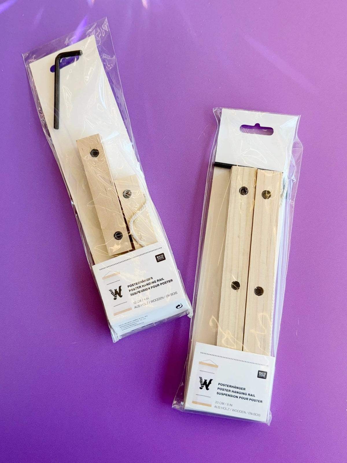 Wooden poster hanging rail by Rico Design