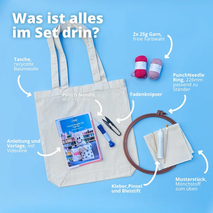 NOPE punch needle bag set contents