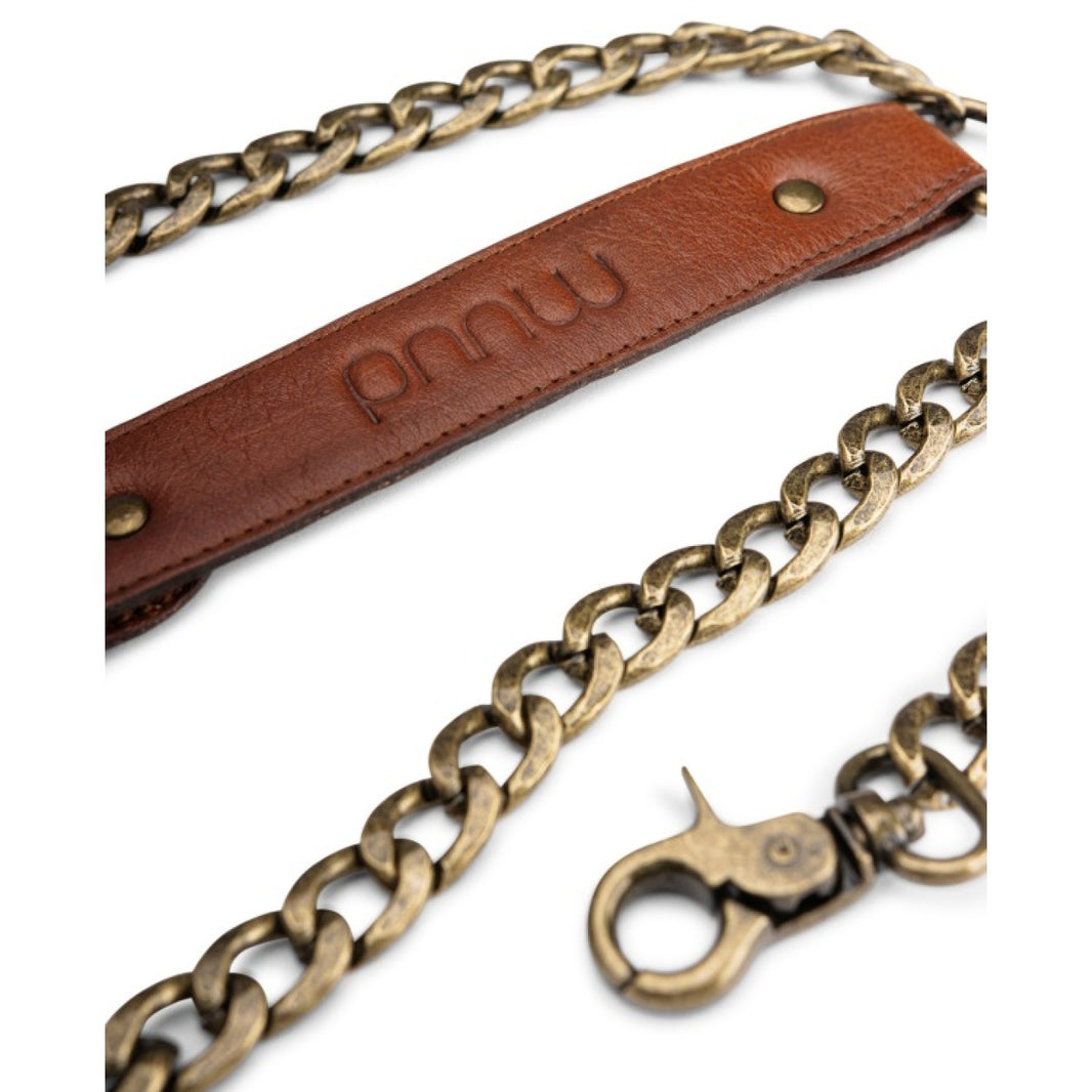Shoulder strap -  Cala XL - rich brown - leather and metal - Muud