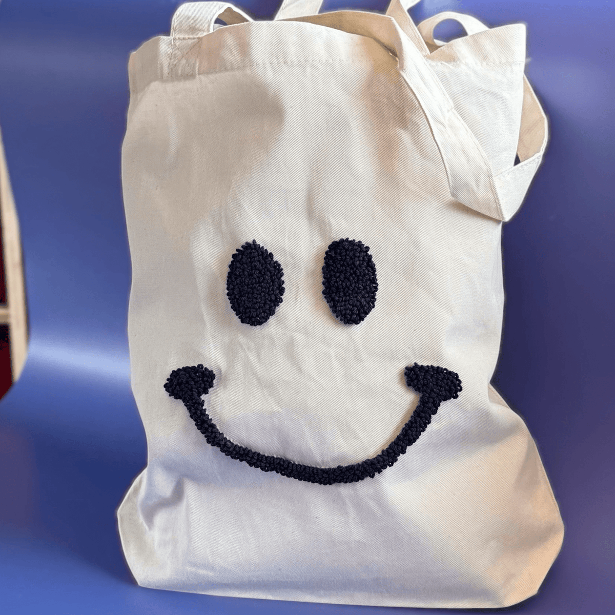 Smiley punch needle bag pattern sheet