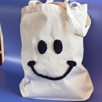 Smiley punch needle bag pattern sheet