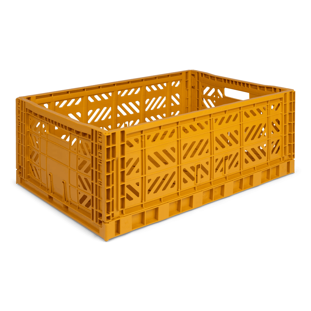 Aykasa Maxi Faltkiste in Mustard mit Tufting-Equipment